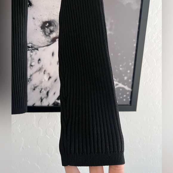 Aritzia Babaton Ambrosia Sculpt Black Knit Tie Back Long Sleeve Top size Small - Picture 5 of 13